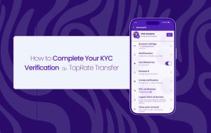 How do I complete KYC Verification on TopRate Transfer 