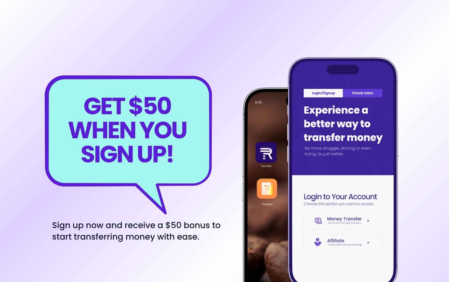 Get $50 Welcome Reward When You Sign Up with TopRate!